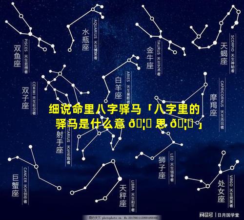 细说命里八字驿马「八字里的驿马是什么意 🦟 思 🦟 」